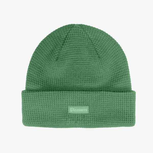 mens pleasures old waffle beanie (matcha)