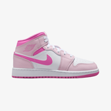 gradeschool jordan 1 mid (pink foam/pink foam-china rose-white)