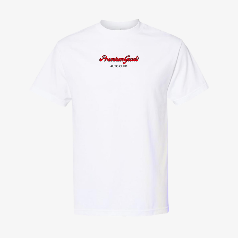 mens pg auto club tee "speed shop" (white)