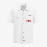 mens dickies x pg auto club work shirt "pit crew" (white)