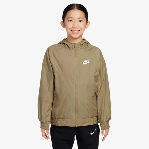 kids nike sportswear windrunner hooded repel jacket (parachute beige)