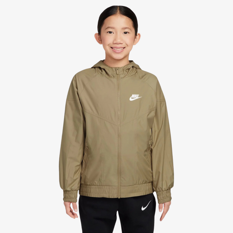 kids nike sportswear windrunner hooded repel jacket (parachute beige)