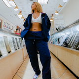 mens premiumgoods. swang track pant (navy/magenta)
