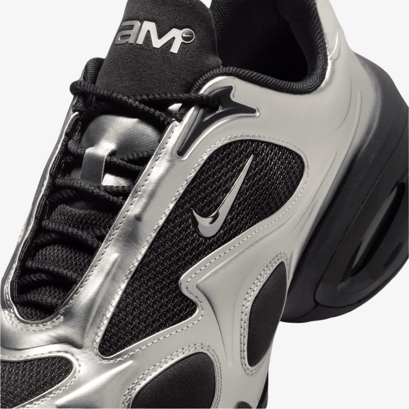 womens nike air max muse (black/metallic silver)