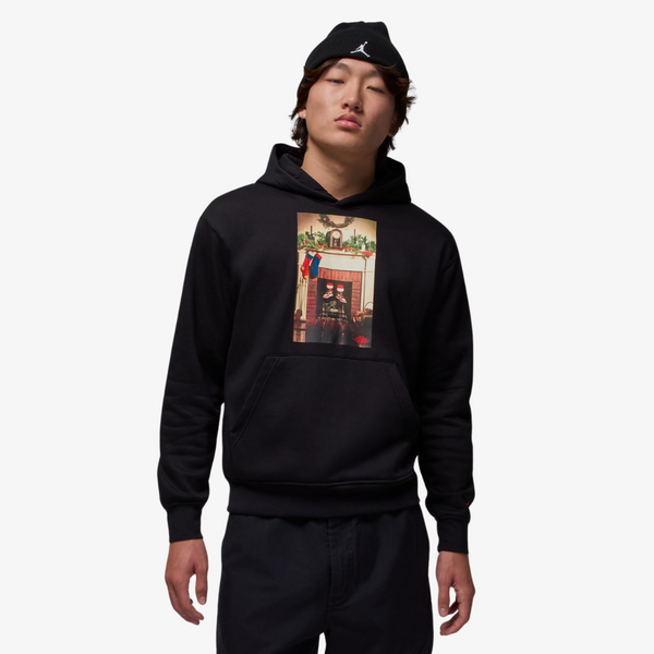 mens jordan jumpman chimney hoodie (black)