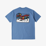mens parra records s/s tee (blue)
