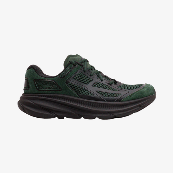 mens hoka clifton one9 s (forest green/black)