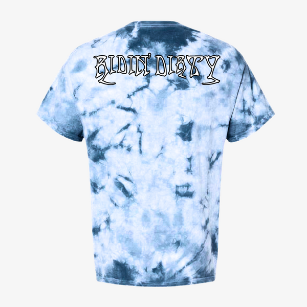 mens ridin dirty grateful screwhead tie dye s/s tee (blue cyrstal)