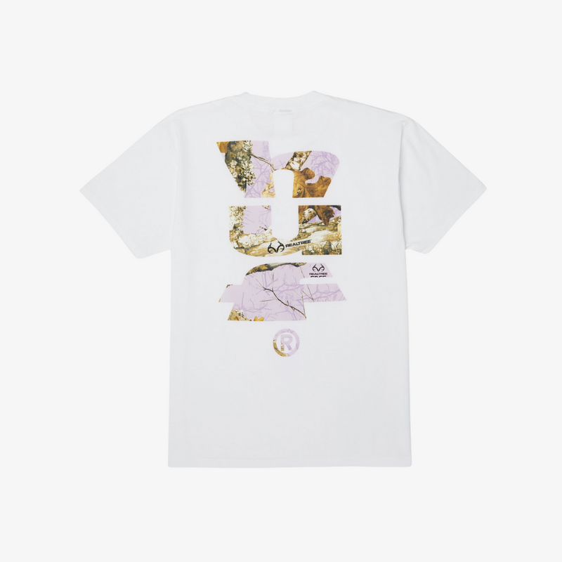 mens x huf realtree megablast s/s tee (white)