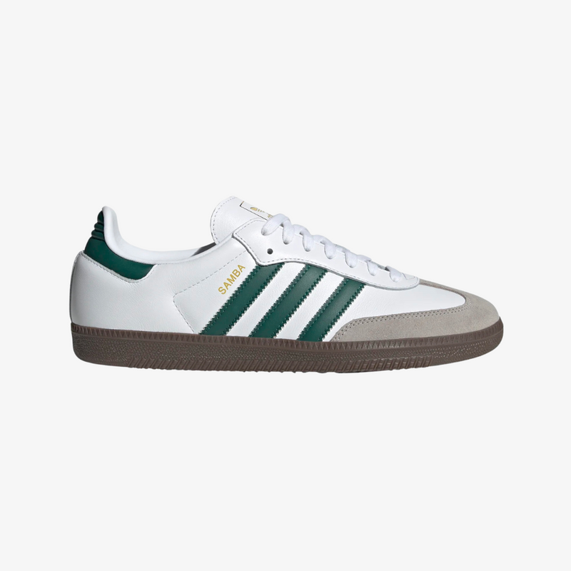 mens adidas samba (white/green/gum)