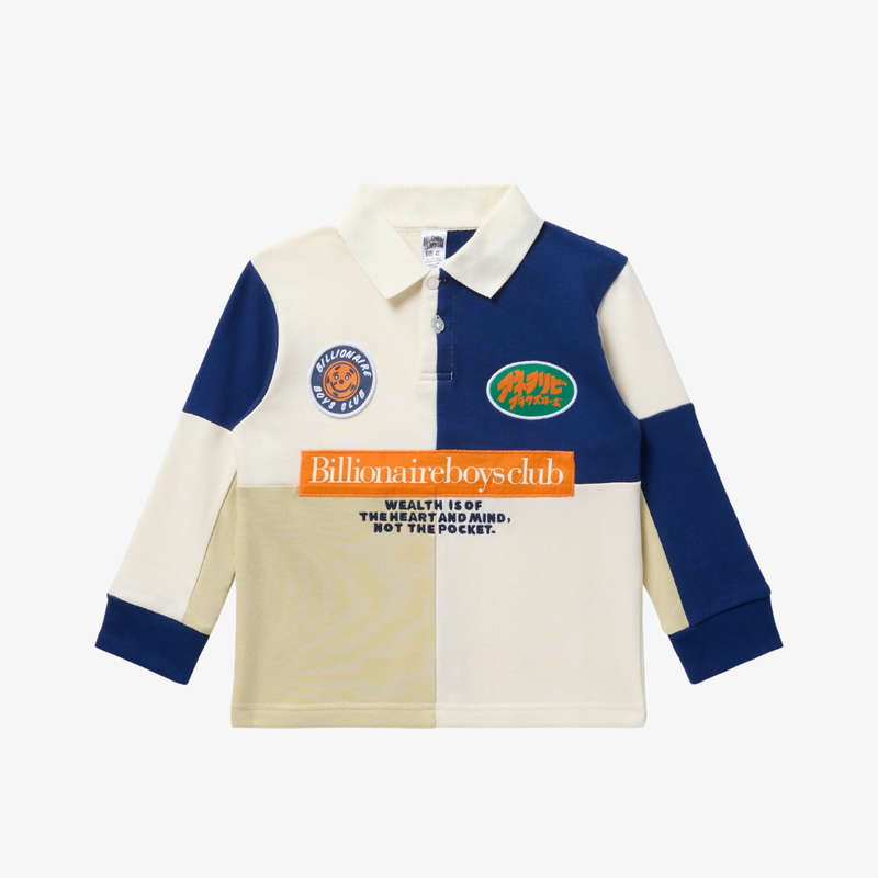 kids billionaire boys club pixel l/s polo (winter white)