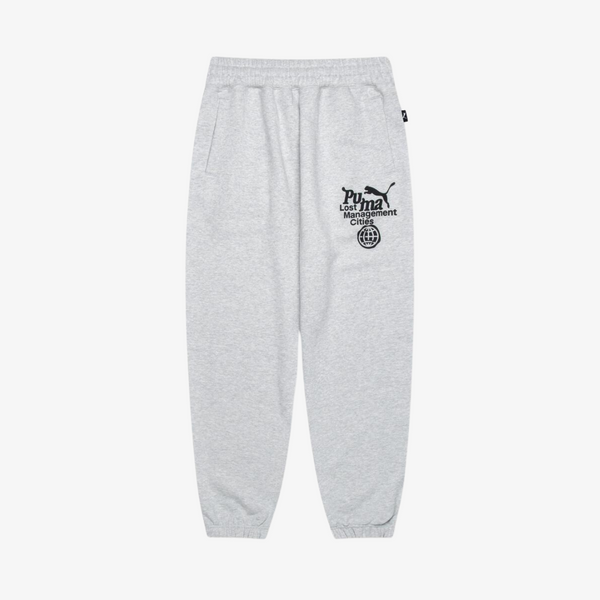 mens puma x lmc sweatpants (light heather grey)