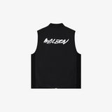mens malbon x futura poly down vest (black)