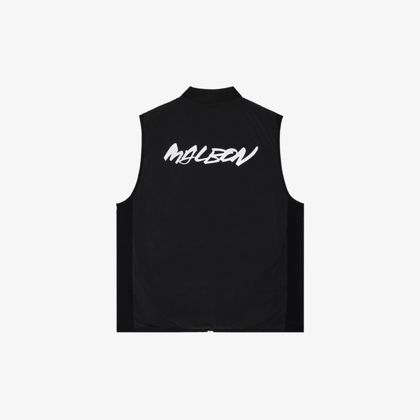 mens malbon x futura poly down vest (black)