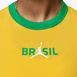 womens jordan brasil crop s/s tee (varsity maize/lucky green)