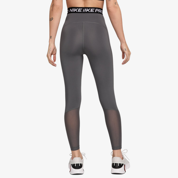 womens nike pro 365 high-waisted 7/8 mesh panel leggings (iron grey)