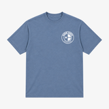 mens ridin dirty distressed og logo s/s tee (washed denim)