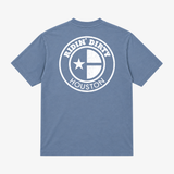 mens ridin dirty distressed og logo s/s tee (washed denim)