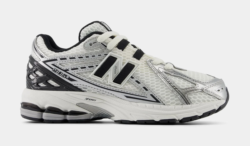 gradeschool new balance 1906 (silver metallic/black)