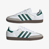 mens adidas samba (white/green/gum)