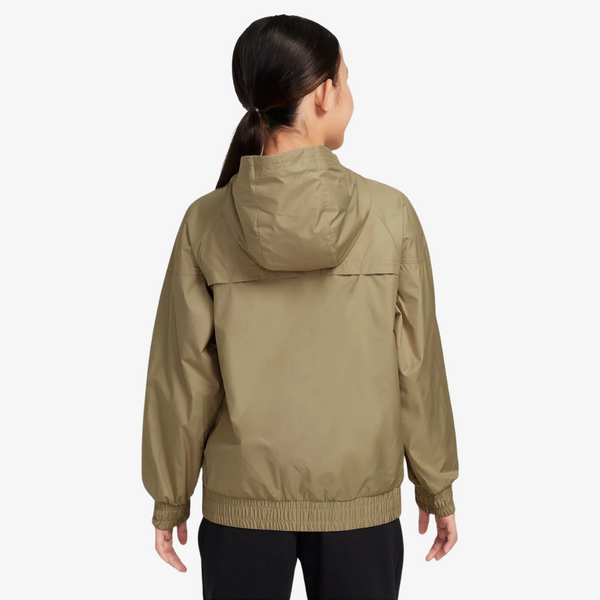 kids nike sportswear windrunner hooded repel jacket (parachute beige)