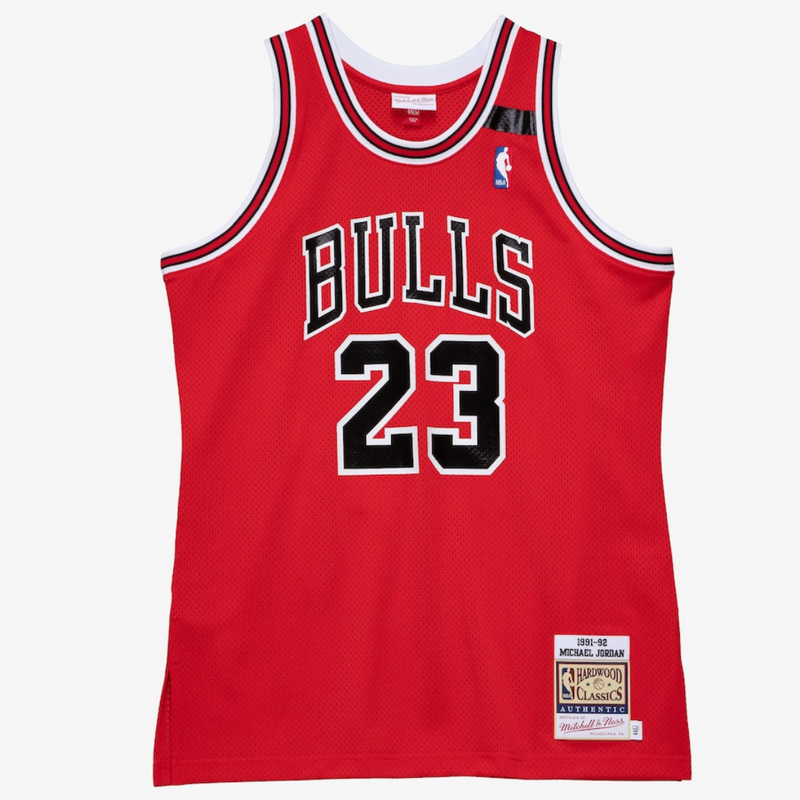 mens mitchell and ness nba authentic bulls 1991 michael jordan (black/red)