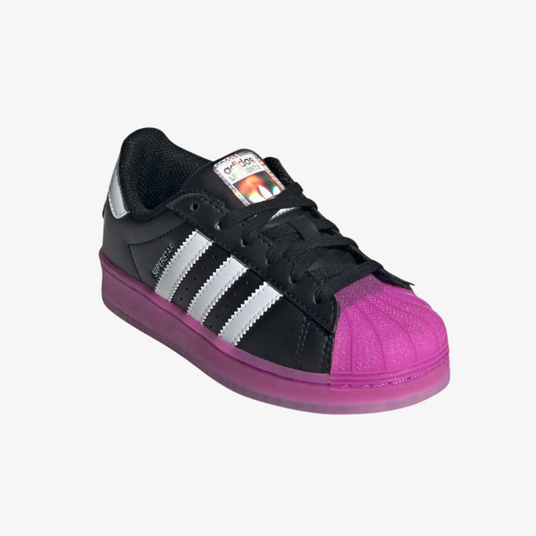 preschool adidas superstar led lights (black)