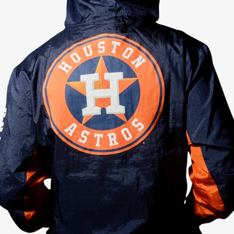 mens mitchell and ness houston astros current logo 3.0 anorak (navy/orange)