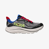 gradeschool hoka clifton 10 (grey/lime)