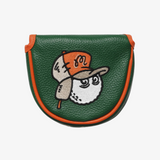 malbon golf hunt club mallet cover (green/orange)