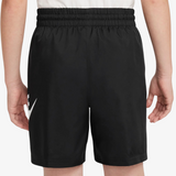 kids nike sportswear club 6" woven shorts (black/white)