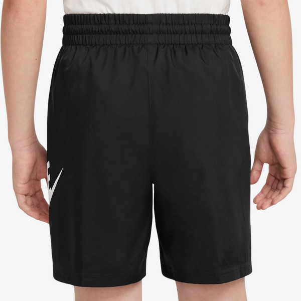 kids nike sportswear club 6" woven shorts (black/white)