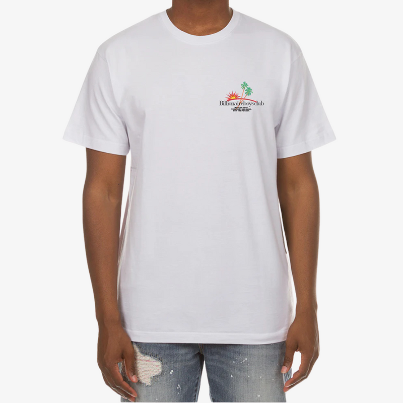 mens billionaire boys club palms s/s tee (white)