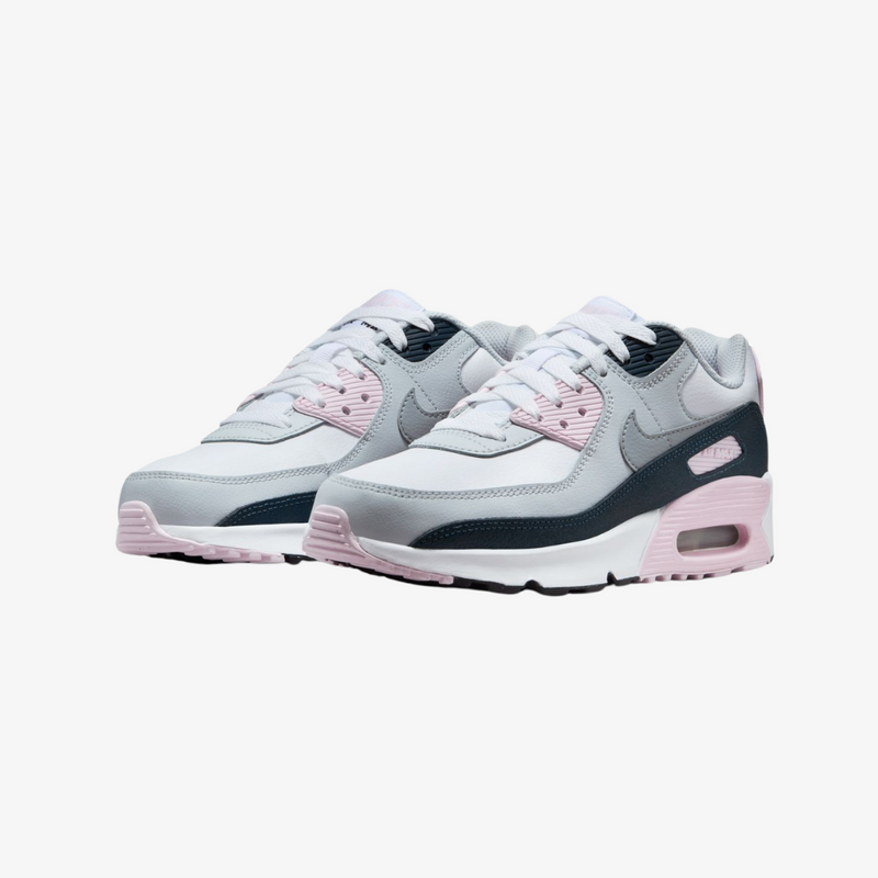 gradeschool nike air max 90 (white/wolf grey)