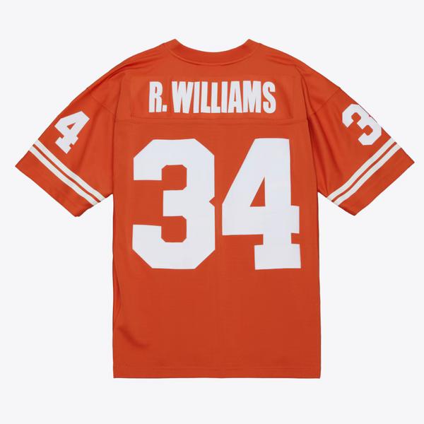 mens mitchell and ness ricky williams texas longhorns jersey (orange)