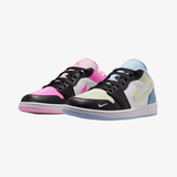 womens jordan 1 low se (black/pink spell)