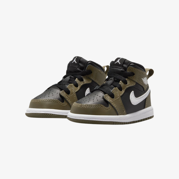 toddler jordan 1 mid (black/white/olive)