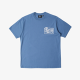 mens parra records s/s tee (blue)