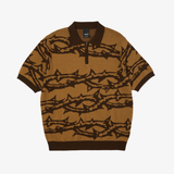 mens huf fantasies knit s/s top (brown)