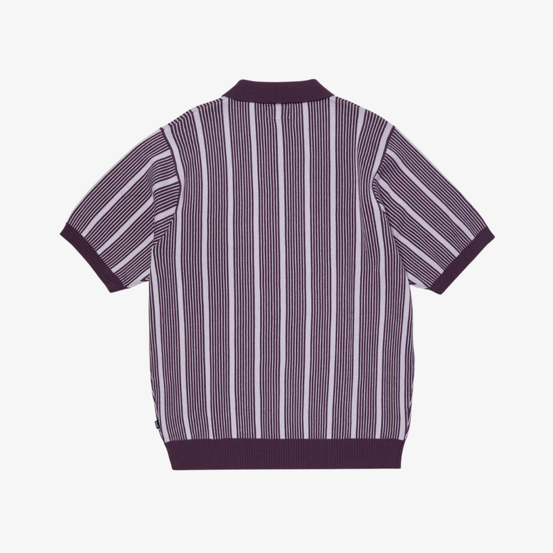 mens huf trace stripe s/s knit top (dust purple)