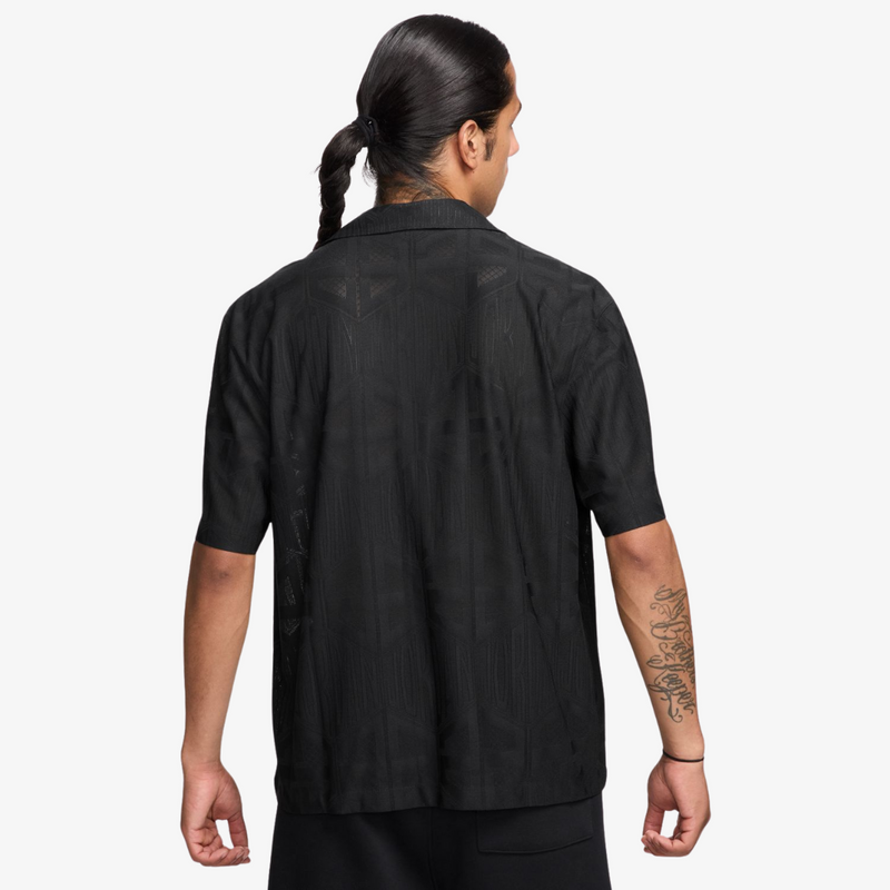 mens jordan flight button up shirt (black)
