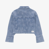 womens honor the gift cropped denim jacket (blue)