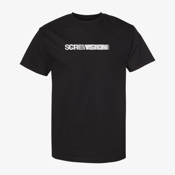 mens ridin dirty screwston motion logo s/s tee (black/white)