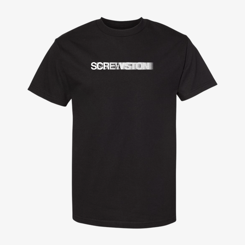 mens ridin dirty screwston motion logo s/s tee (black/white)