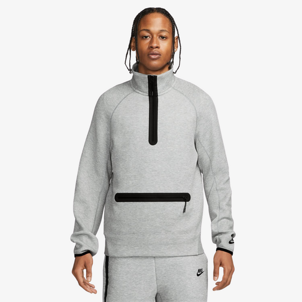 mens nike sportswear tech fleece 1/2-zip sweatshirt (grey heather)