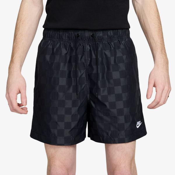 mens nike club flow shorts (black/white)