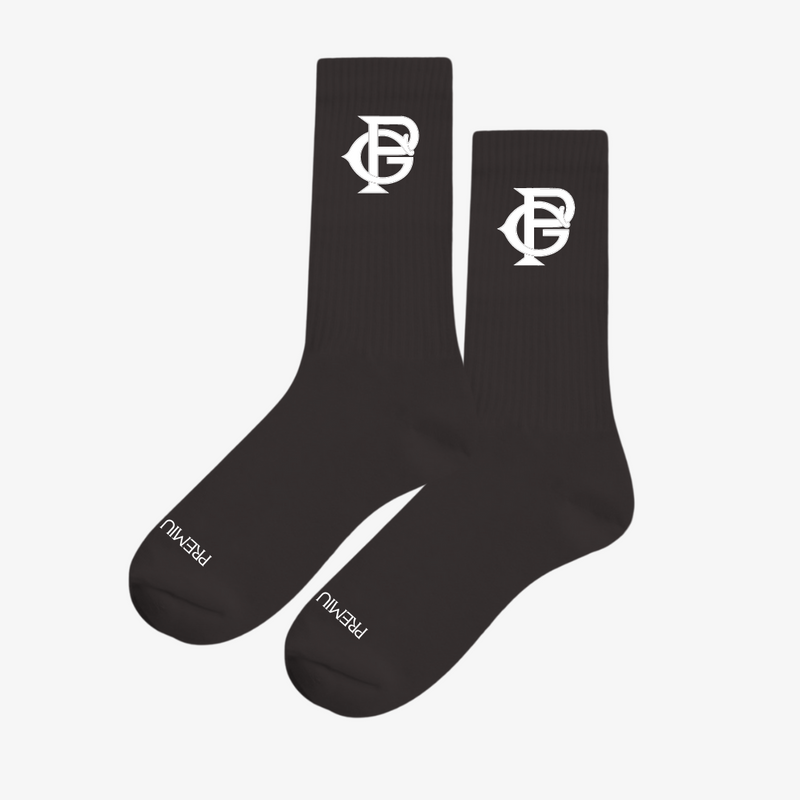 premiumgoods. monogram logo  socks (black/white)