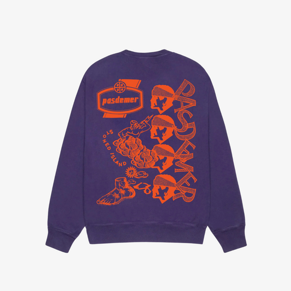 mens pas de mer stoned island crewneck (purple)