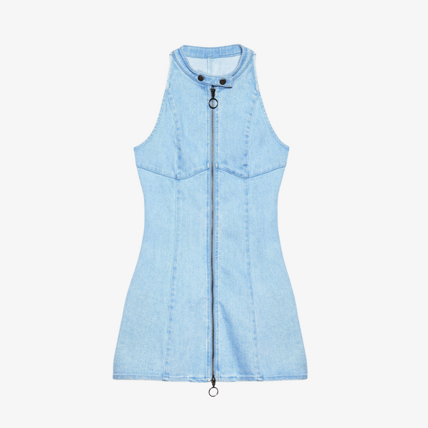 womens melody ehsani denim skate dress (med wash)