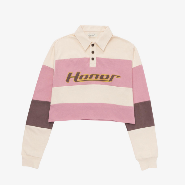 womens honor the gift cropped rugby (pink)